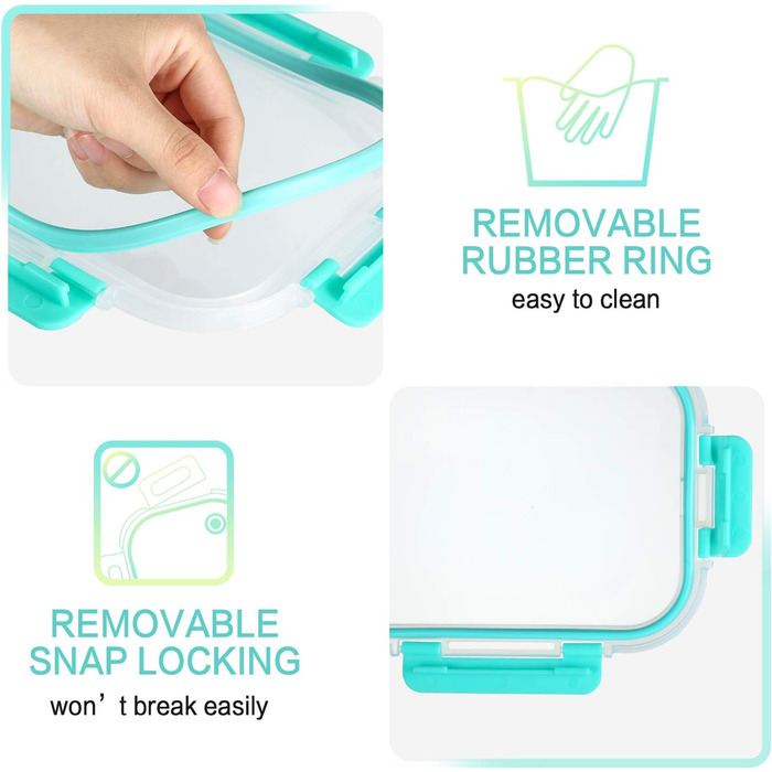 Набір скляних контейнерів для зберігання їжі MCIRCO 1040 мл (5 шт.) з герметичним силіконовим кільцем | Контейнери для їжі, Meal Prep