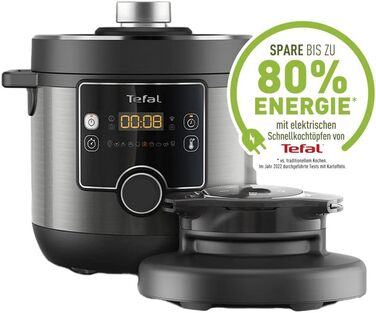 Tefal CY7788 Turbo Cuisine & Fry Multicooker | Pressure Cooker & Air Fryer | 14 Automatic Cooking Programs | Extra Crisp Lid | Versatile | 7.6 L Capacity | Includes Recipe Booklet & Cuisine & Fry Recipe App - 7.6L Multicooker