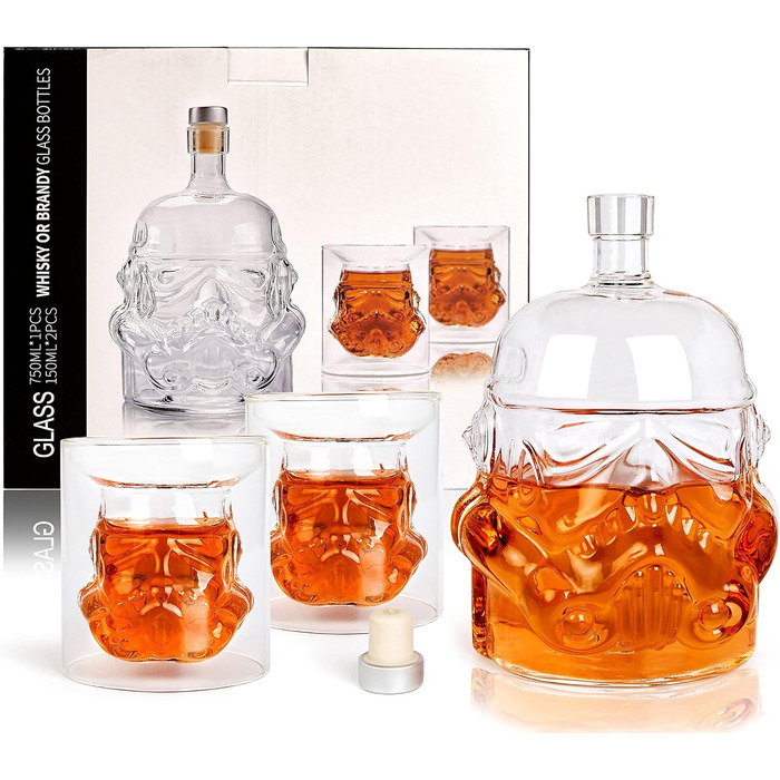 Whiskey Decanter and Whiskey Glasses Set, 750ML Whiskey Decanter Gifts for Men, Whiskey Set for Bourbon, Single Malt, Jameson, Irish, Wine, Scotch, Brandy (Bottle Set)