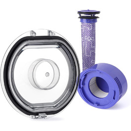 Dyson V11/V15/SV14/SV15/SV22 Large Dust Bin Replacement - Compatible with V7/V8 Lid & Filters