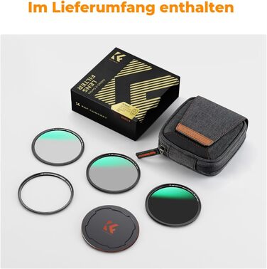 Набір магнітних фільтрів K&F Concept 77mm: CPL, ND8, ND64 з адаптером та чохлом (Nano-Xcel)