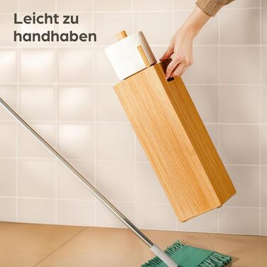 Підставка для туалетного паперу з бамбука Praknu - тримач на 4 рулони з кришкою на магніті, FSC-дерево, економія місця, антиковзаюча