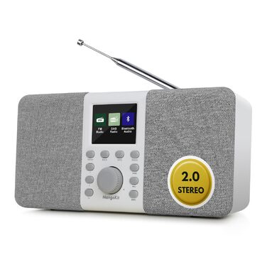 Радіоприймач MD5 Stereo DAB+ з Bluetooth, сірий - цифрове радіо DAB, FM, годинник, будильник
