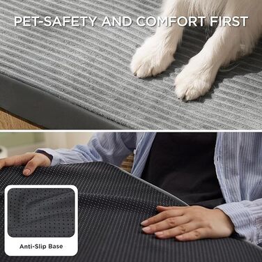 Крісло-лежанка для собак середніх порід BEDSURE - 89x56x7 см. Зручне м'яке ліжко для собак з антиковзною основою та знімним, пральним чохлом. Матрац з ефектом