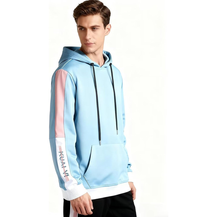 Чоловічий світшот з капюшоном Kenaijing, бавовна, блакитний, розмір L