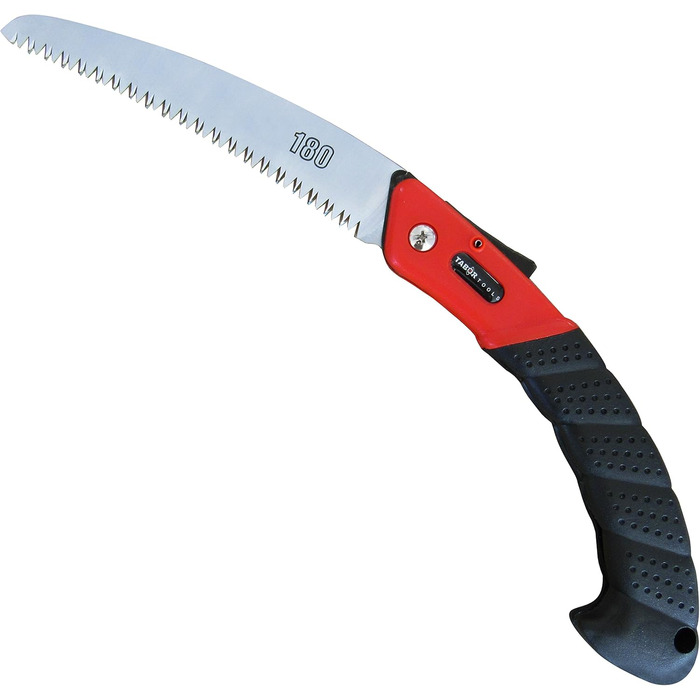 Складана садова пилка TABOR TOOLS TTS25E з вигнутим лезом для обрізки дерев, садових робіт, полювання, туризму, кемпінгу