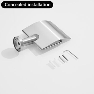 CASEWIND Toilet Paper Holder with Cover, Brushed Tissue Paper Holder, Drawn Stainless Steel Bathroom Toilet Roll Holder Wall Mount Silver