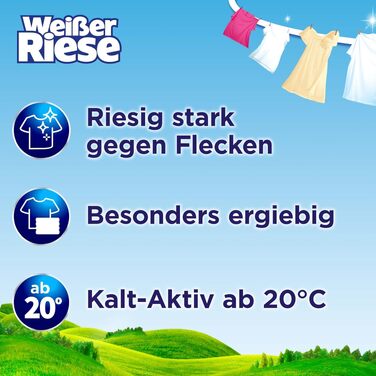 Пральний порошок Weißer Riese Color для кольорових речей, ефективний проти плям, активний від 20°C, 90 прань