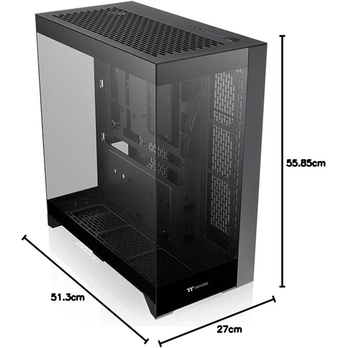 Корпус для ПК Thermaltake CTE Black E550 TG, ATX/E-ATX, двокамерний дизайн, загартоване скло, підтримка радіаторів до 420 мм, оптимізований повітряний потік