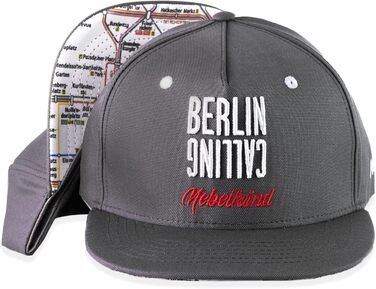 Кепка Nebelkind Snapback Berlin сіра, унісекс, регульована, висока якість, streetwear, бейсболка з прямим козирком