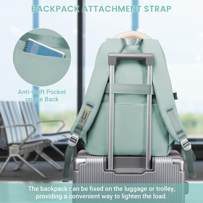 Шкільний рюкзак IvyH для підлітків, великий водонепроникний, зелений, для дівчаток та хлопчиків, 3-9 клас, старша школа, коледж, подорожі