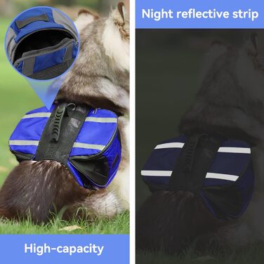 Рюкзак для собак Cyrank: набір посуду, жилет, сумка для спорядження, туристичний рюкзак для собак з світловідбиваючими смугами, жилет для собак, підходить для великих собак (S)