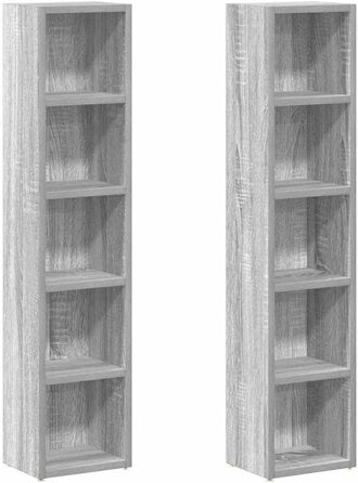 Стелаж для полиці VidaXL 2 шт., сірий Sonoma, 21 x 16 x 93.5 см - для спальні, вітальні, офісу