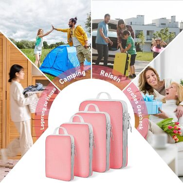 Органайзер для валізи Kompression: набір кубів для пакування, рожевий | Travel Essentials