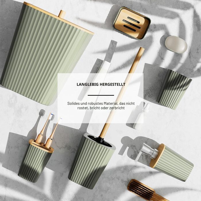 Набір аксесуарів для ванної кімнати Clara Clark 20 предметів (Салатовий зелений) - повний комплект (без килимка)