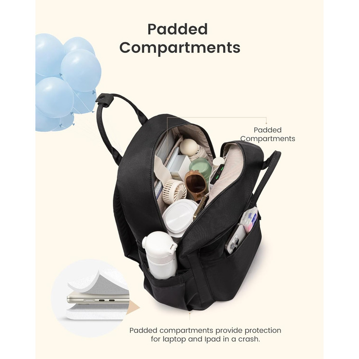 Сумка-рюкзак LOVEVOOK для жінок, підійде для ноутбука 15.6 дюймів, стильна міська сумка для підлітка, водонепроникна шкільна сумка, casual рюкзак для роботи, навчання, подорожей, чорна