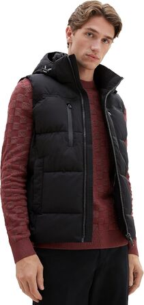 Жилет чоловічий Tom Tailor з капюшоном, утеплений, артикул 1037355 (L, Black)