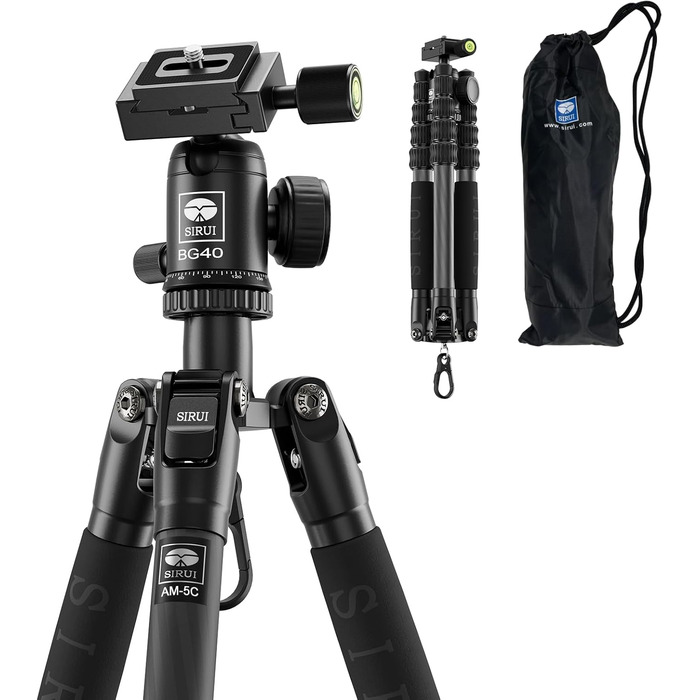 Штатив SIRUI AM-5C Carbon з кульковою головкою, 140 см, вантажопідйомність 10 кг