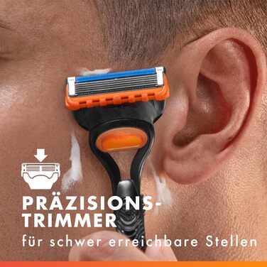 Бритва Gillette Fusion 5 для чоловіків, металевий станок для вологого гоління, чорний (бритва + 3 смінні леза + захисний ковпачок)