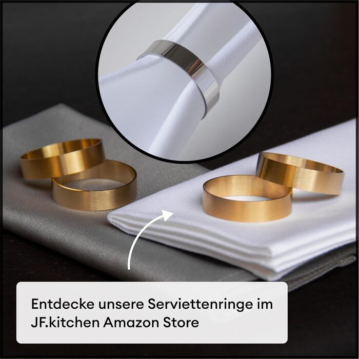 JF.kitchen® | 12 Cloth Napkins with Folding Instructions from Extra High-Quality Cotton 40x40cm (White)