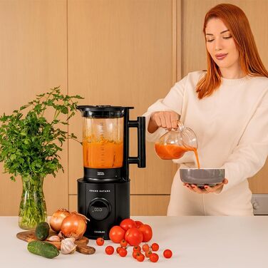 Cecotec Stand Mixer Grand Katana 2700MAX Total Destroy Screen B. Maximum Power 2700W, Digital Display, 8-Blade Knife with Black Titanium Coating, 1.8L Glass Jug Black / Display