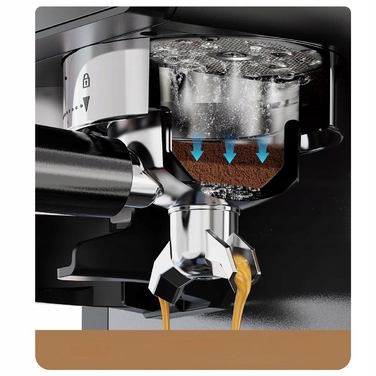 Ріжкова кавомашина HiBREW H20, 1350 Вт, чорна