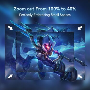 Портативний проєктор Mini Beamer 4K/1080P з Wi-Fi 6 та Bluetooth 5.4, Auto Keystone, 200 дюймів, сумісний з ноутбуками, смартфонами та TV