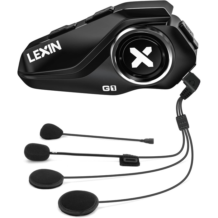 Bluetooth-гарнітура для мотошолома LEXIN G1, Bluetooth 5.0, HD динамік, шумозаглушення DSP/CVC, для музики, навігації та дзвінків, голосовий асистент, одиночна упаковка