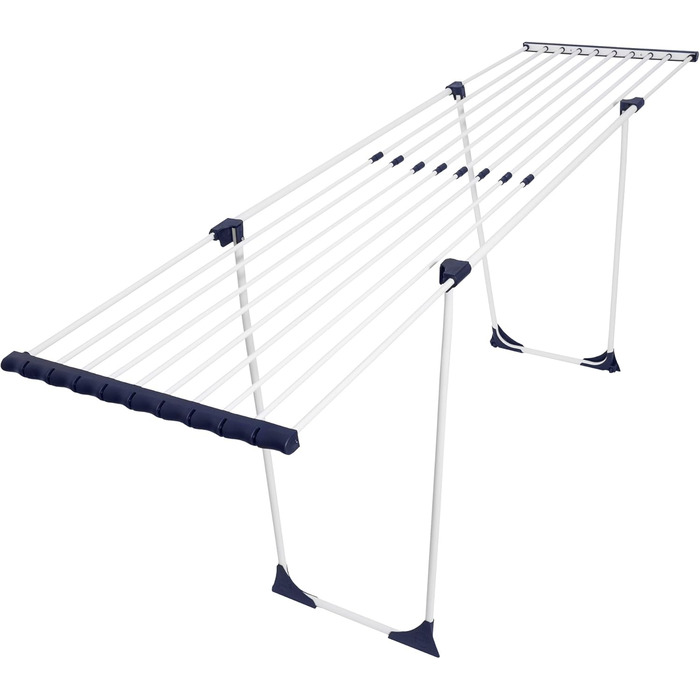 BigDean Telescopic Clothes Airer for Bedding 20m - Extendable - Without Obstructing Crossbar - Wing Clothes Dryer Rack XXL with Wheels