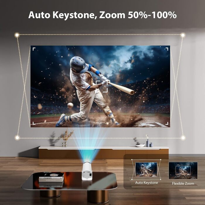 Портативний міні-проектор HY300 Pro з Wi-Fi 6, Bluetooth 5.0 та Android 11.0 (рожевий). Підтримка 1080P та декодування 4K.