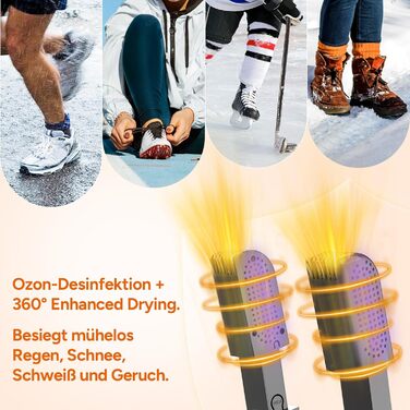 DR.PREPARE Shoe Dryer Electric with 3 Modes and Timer for Leather Shoes, Soccer Shoes, Ski Boots, Socks, and Hats, 360° Effective Drying