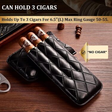 Вишуканий тютюнець CIGARLOONG: шкіряний футляр для сигар з 3 відділеннями та різаком з нержавіючої сталі (колір: коричневий)