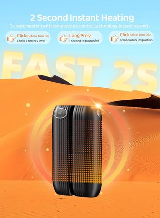 Електричні грілки для рук 2шт, 2500 mAh, портативні, для рукавичок, 3 режими, USB, для спорту та кемпінгу, чорні (для чоловіків та жінок)