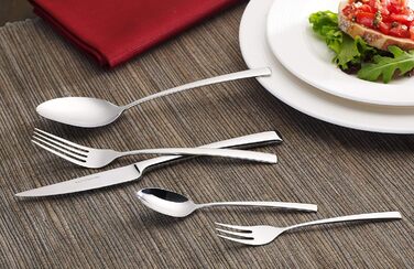ECHTWERK Avelino Flatware Set, Silver Edition, 20-Piece, Dinner Set for up to 4 People, Stainless Steel 18/10, High-Gloss, High-Quality Cutlery Set, for Dining Table, Table Decoration for Weddings & Festive Tables