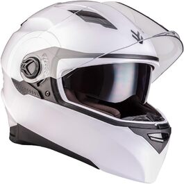 Мотошолом інтеграл ARMOR HELMETS AF-77, білий глянцевий, повнолицевий, ECE 22.05, сонцезахисний візор, швидкознімний замок, з чохлом, розмір XS (53-54 см) для мотоцикла, скутера, круїзера, спортбайка