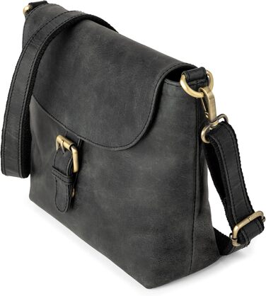 Сумка через плече Berliner Bags Catalina Vintage, шкіряна крос-боді сумка середнього розміру для жінок, темно-сіра з магнітною застібкою