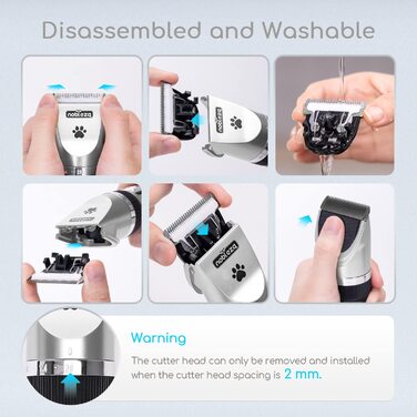 Електрична машинка для стрижки собак та котів - професійна бездротова модель, срібна