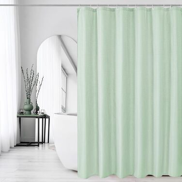 Драбина для душу Gibelle, 183 x 213 см, вафельна текстура, текстильний, водонепроникний, для прання в пральній машині, фіолетовий (м'ятно-зелений)