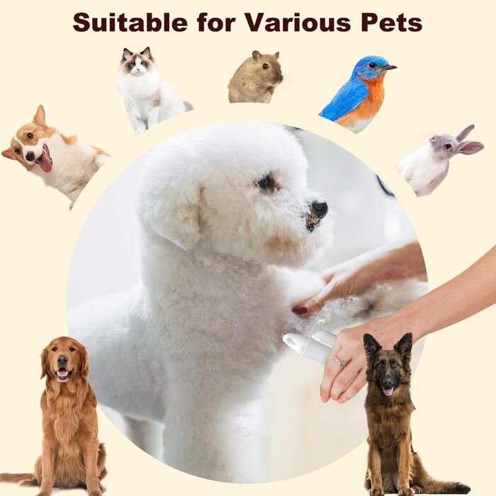 Машинка для стрижки собак Leise, 4 в 1: стрижка тіла, обрізка подушечок, догляд за очима та вухами. Ідеально для собак та котів. Комплект 2 в 1