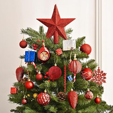 100 шт. прикраси на ялинку: чорний набір кульок, верхівка ялинки, для ялинки, розбиваємі, підвісні, однотонні (Getaway Solids)