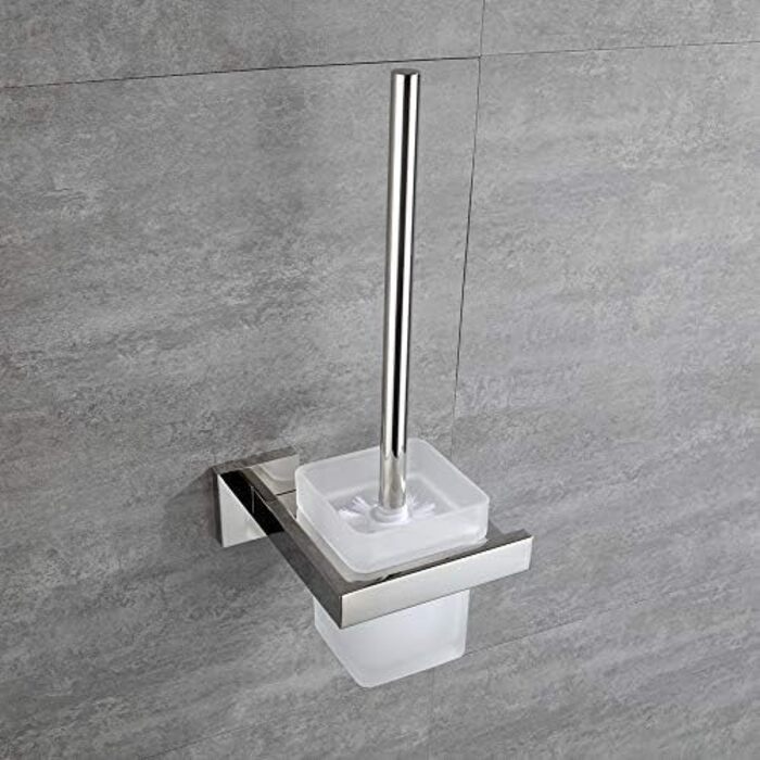 Turs Stainless Steel Toothbrush Holder Bath Drinking Glass Tumbler with Holder Wall Mount, Polished Surface, K7007P (Toilet Brush Holder)