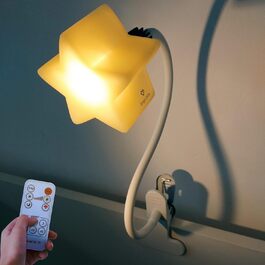 LED Clip-On Star Light, a Unique Baby Lamp - Ideal Breastfeeding Night Light for Next to Me Cribs, Bedside Lamps, Bedroom Accessories, Reading Light & Desk Lamp