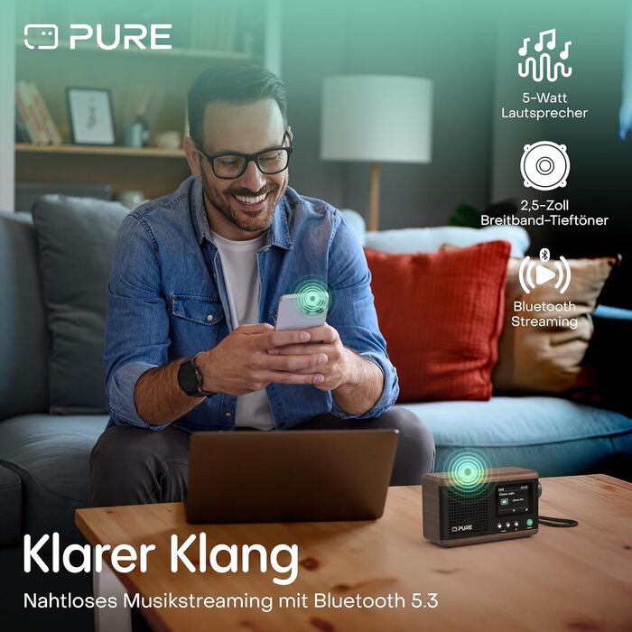 Портативне радіо Pure Classic Mini: DAB+, Bluetooth 5.3, 15 годин роботи, 2.4