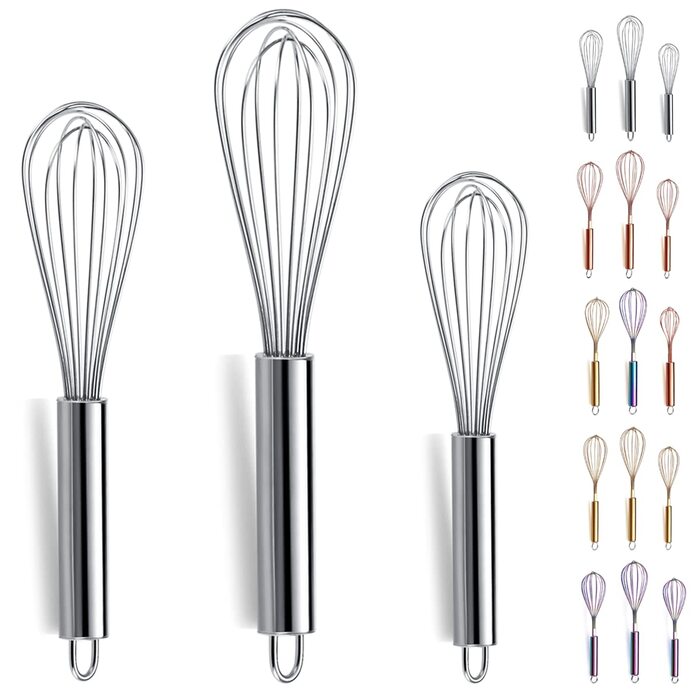 Набір міксерів Kyraton з нержавіючої сталі (3 шт.) 8', 10', 12' - для кухні, приготування їжі, збивання