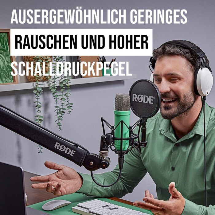 Мікрофон RØDE NT1 Signature Series – конденсаторний, велика мембрана, зі штативом, поп-фільтром та XLR-кабелем для запису вокалу, музики, стрімінгу та подкастів
