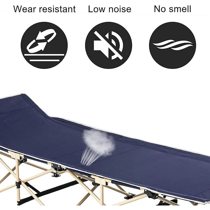 Розкладне ліжко для кемпінгу Trintion XL - міцна та зручна для відпочинку на природі, вдома та в подорожах (250 кг)