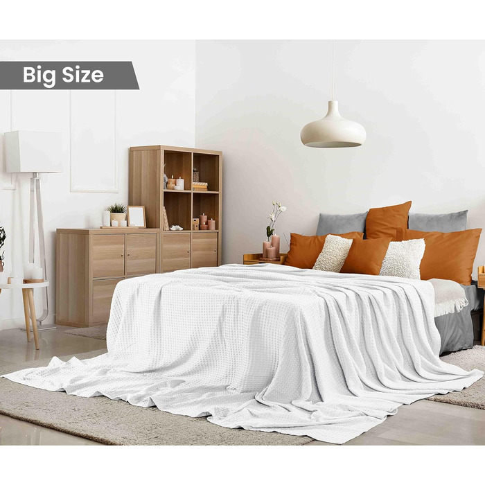 Ковдра Baumwoll Waffeldecke Utopia Bedding 300 GSM, 152x127 см, бавовна, м'яка, дихаюча, для всіх сезонів