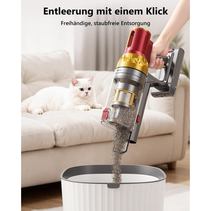 Бездротовий акумуляторний пилосос X10 з зарядною станцією та анти-заплутувальною насадкою для твердих підлог, килимів та шерсті тварин (75 хвилин роботи)