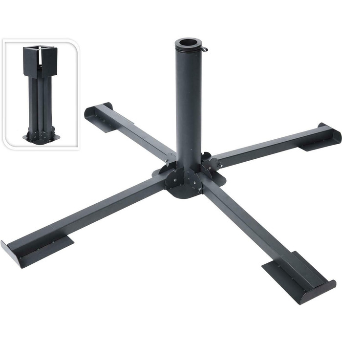 Large metal garden parasol stand, foldable, parasol stand, umbrella stand for the terrace, protects from the sun and provides shade