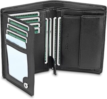 TRAVANDO Wallet for Men Chicago RFID Wallet, Men's Wallet, Portemonnaie, Portmonaise, Wallet, Large, Vertical Briefcase Wallet, Men's Wallet, Men's Wallet, Portmonee, Gift, Wallet